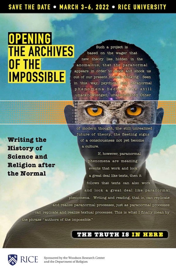 2022 Archives of the Impossible conference promotoinal flyer